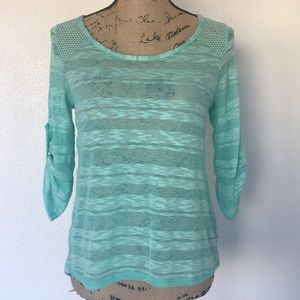 Rhapsodielle Green Sheer Top size M
